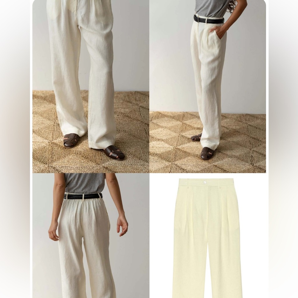 Donni Linen Pleated Trouser NEW - Picture 5 of 5